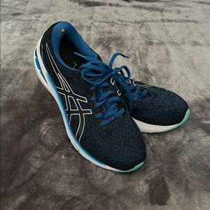 Asics Blue and White Athletic Shoes with Breathable Mesh